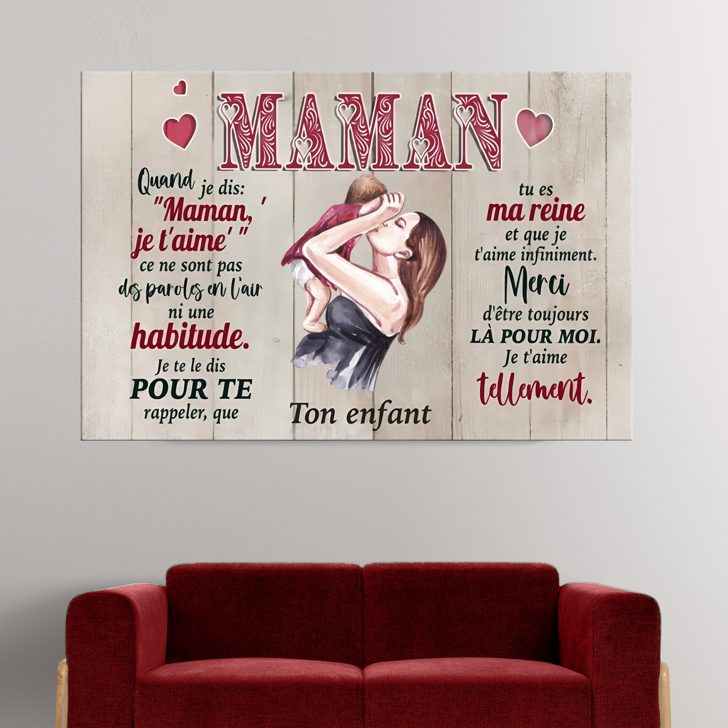 Cadre JE T'AIME MAMAN - 💕 أجمل هدية إلى أمك 💕